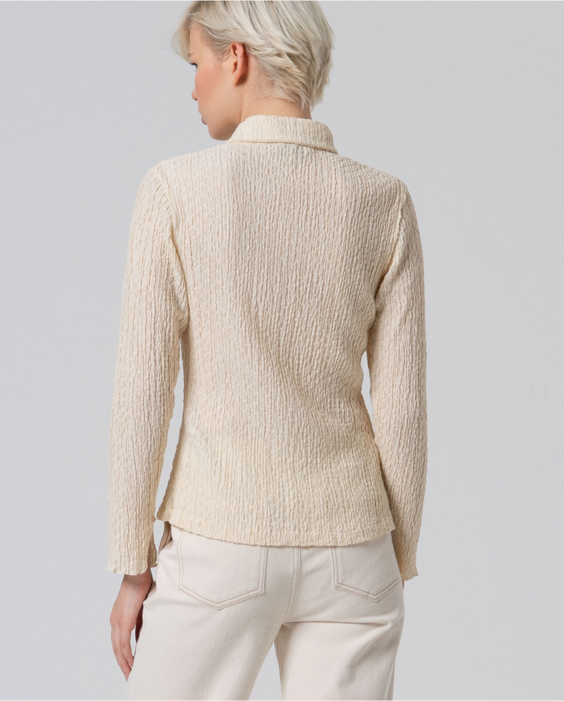 SURKANA - Camicia in cotone con texture, Beige
