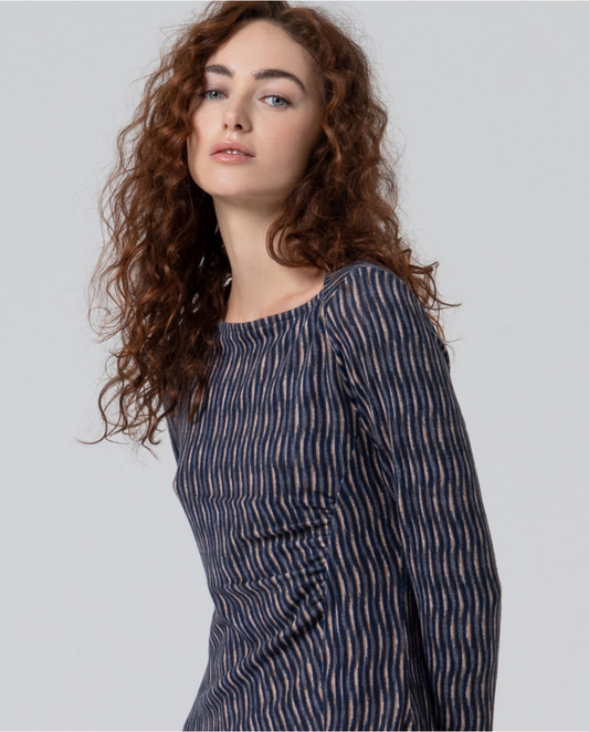 SURKANA - Abito midi con arricciatura, Azzurro