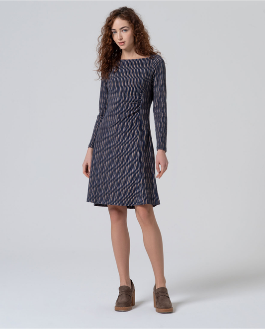 SURKANA - Abito midi con arricciatura, Azzurro