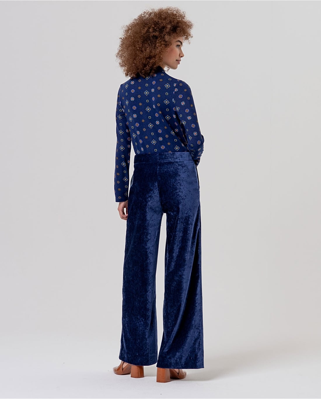 SURKANA - Pantalone in velluto blu