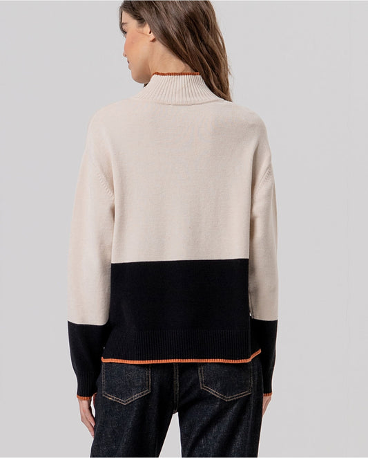 SURKANA - Maglione lupetto bicolor