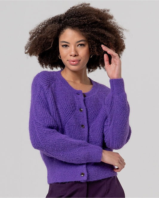 SURKANA - Cardigan con trecce, Porpora