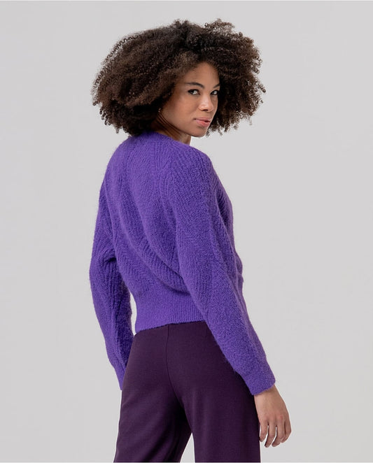 SURKANA - Cardigan con trecce, Porpora