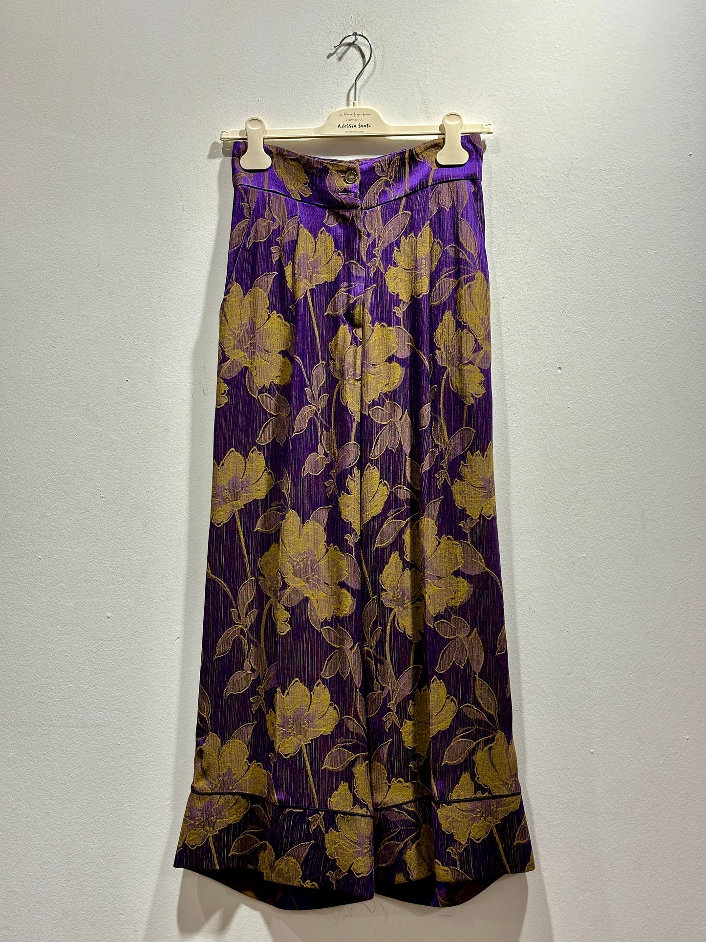 ALESSIA SANTI - Pantalone morbido stampa floreale, Viola