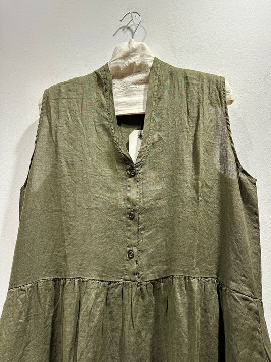 MAMA B - Abito in lino Opaco, Alga