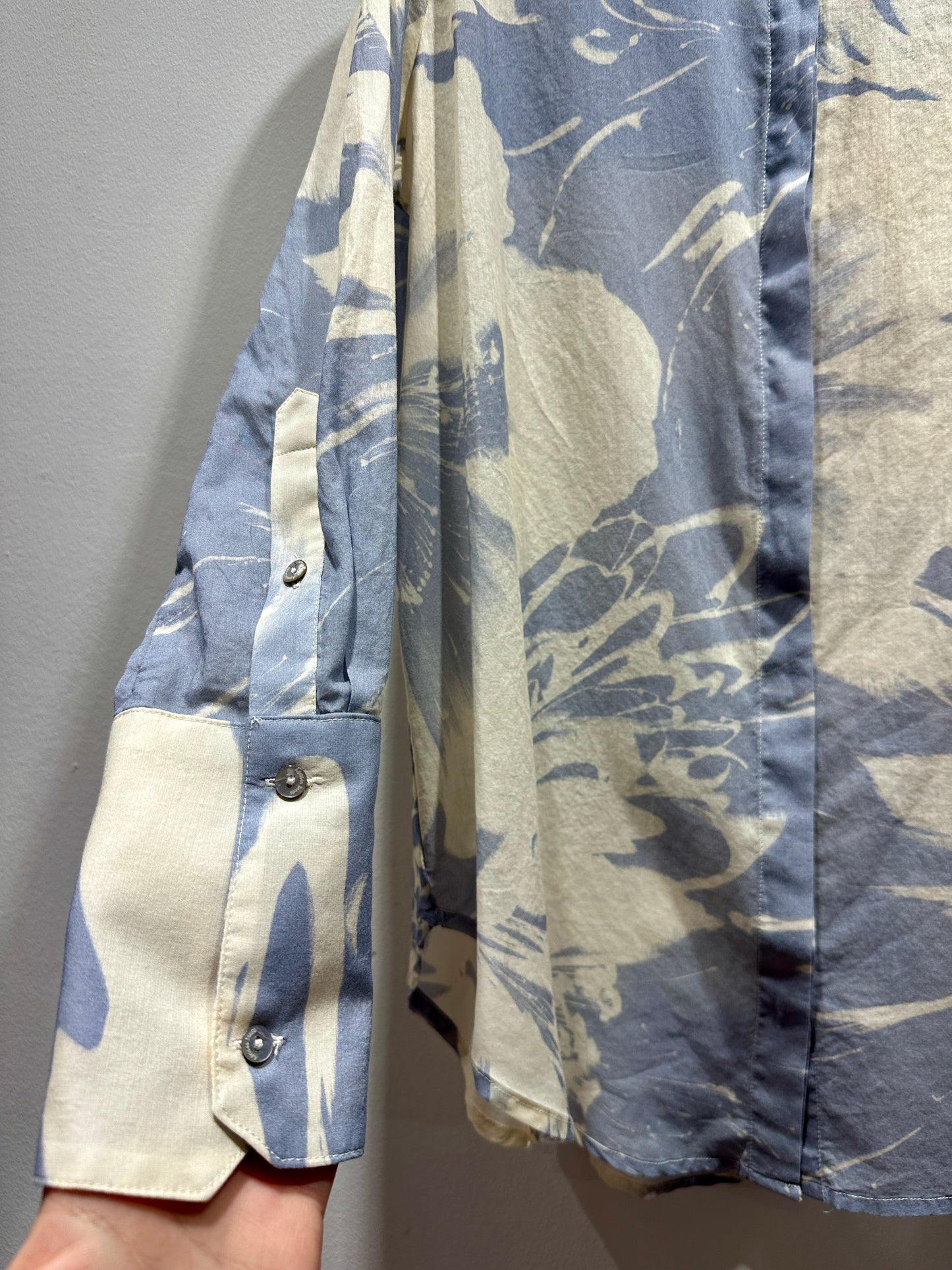 ALESSIA SANTI - Camicia fantasia floreale, Azzurro