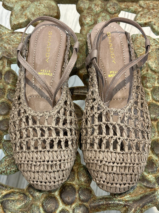 SHADDY - Sandalo traforato con lacci, Beige