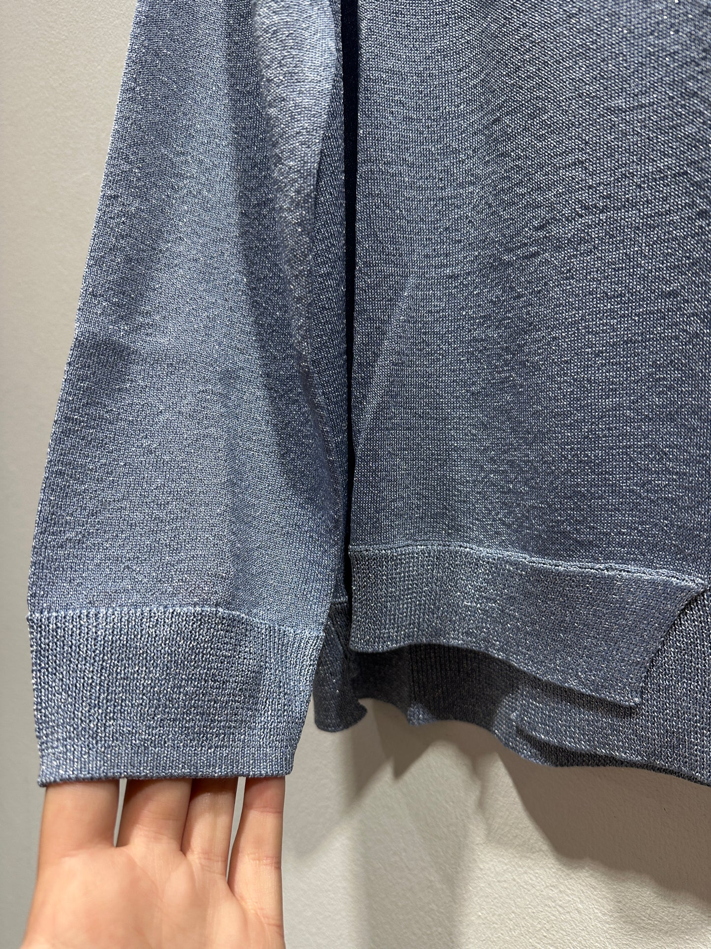 ALESSIA SANTI - Maglia inserti lurex, Azzurro
