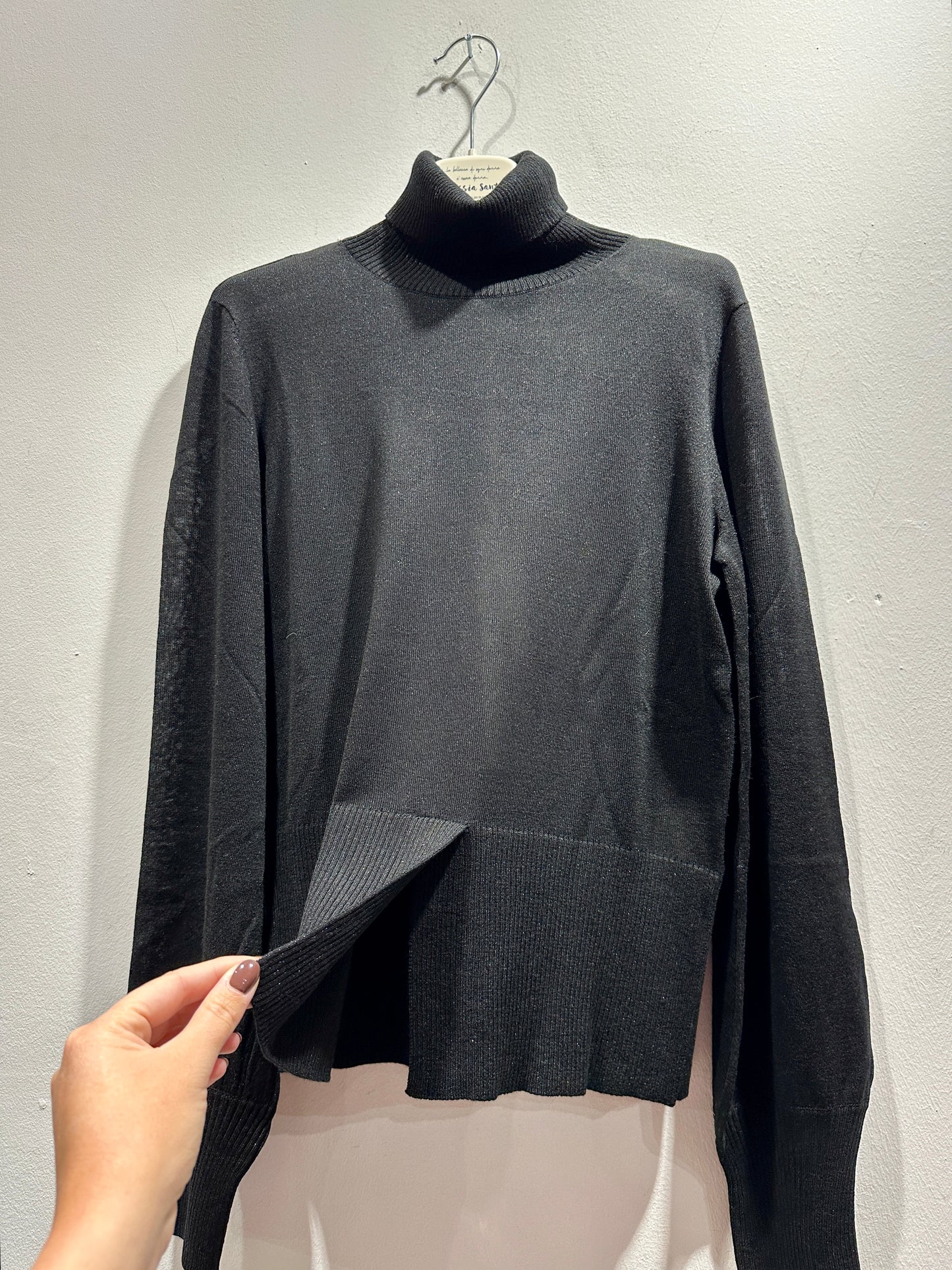ALESSIA SANTI - Maglia dolcevita spacco, Nero