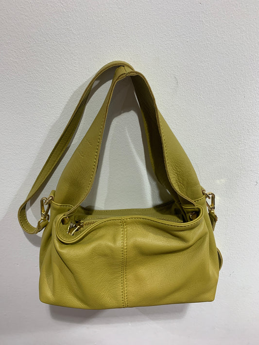 ALESSIA SANTI - Borsa in pelle con tracolla, senape