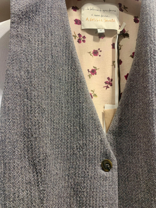 ALESSIA SANTI - Gilet bimateriale con fiocco