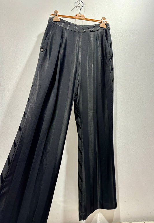 MANILA GRACE - Pantalone palazzo in viscosa, Nero