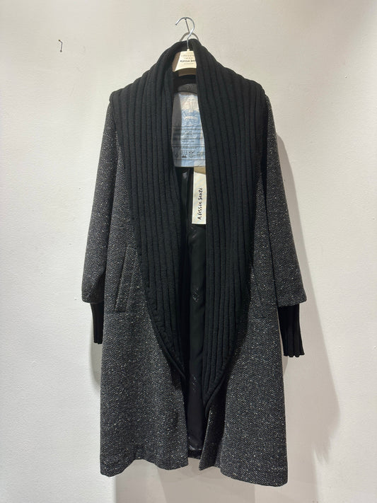 ALESSIA SANTI - Cappotto lungo misto lana, Nero