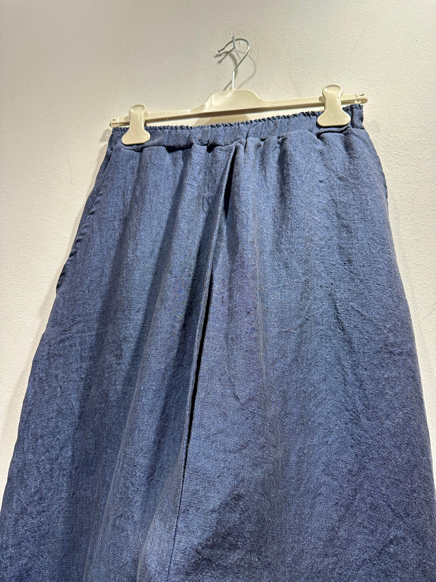 MAMA B - Pantalone in lino Lippia A,Blu