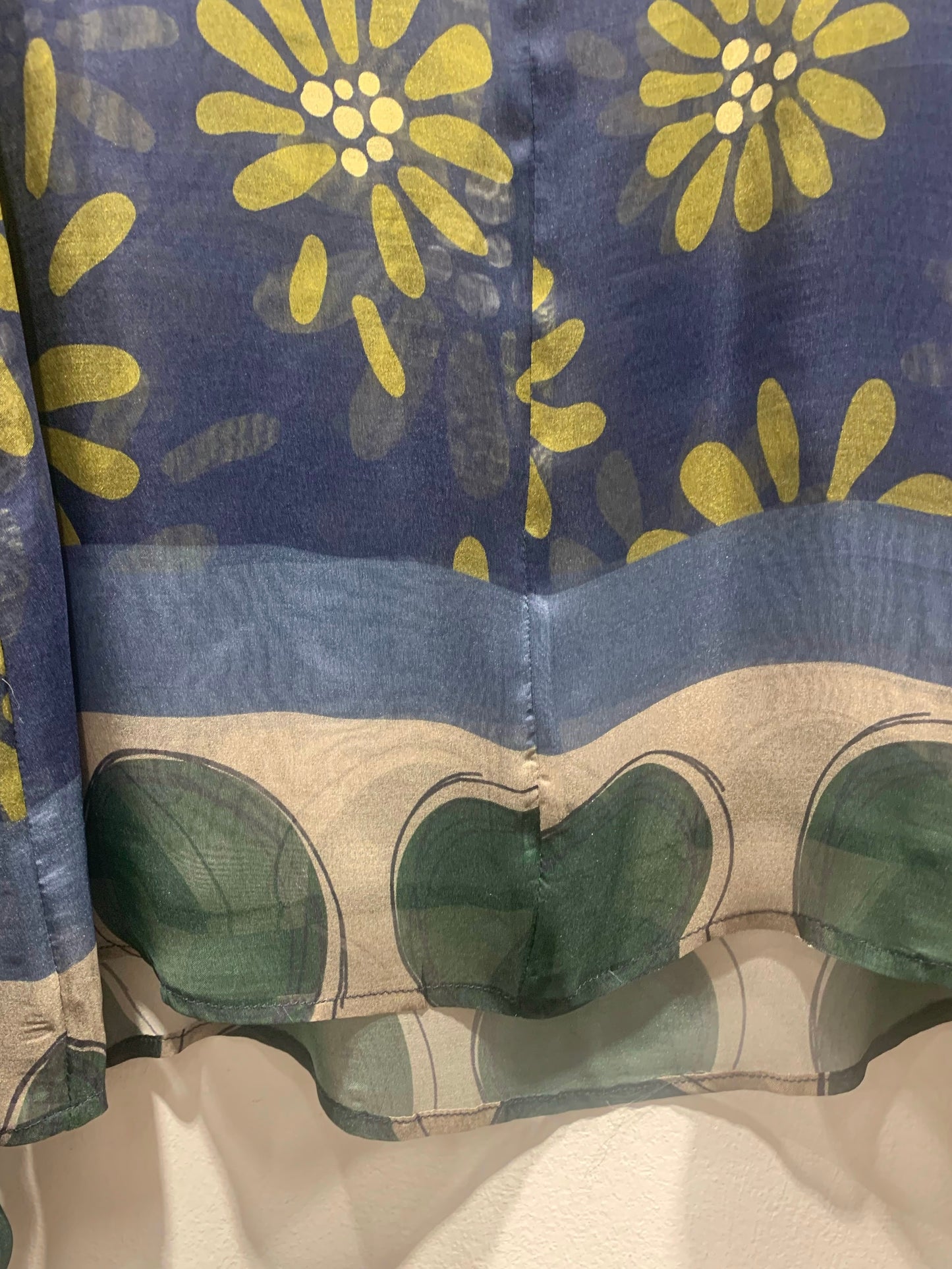 ALESSIA SANTI - Blusa fantasia floreale misto viscosa e seta, Blu