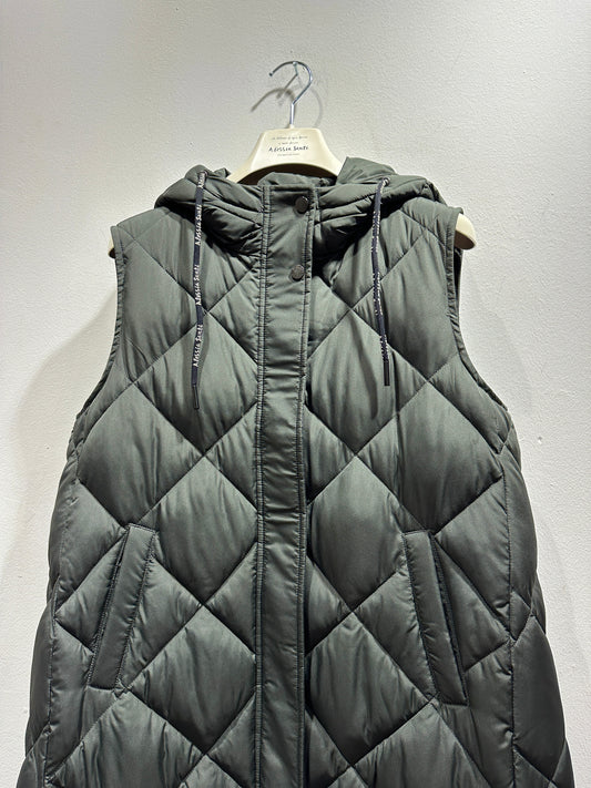 ALESSIA SANTI - Piumino smanicato con cappuccio, Verde