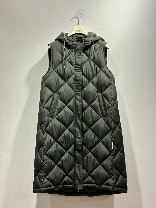 ALESSIA SANTI - Piumino smanicato con cappuccio, Verde