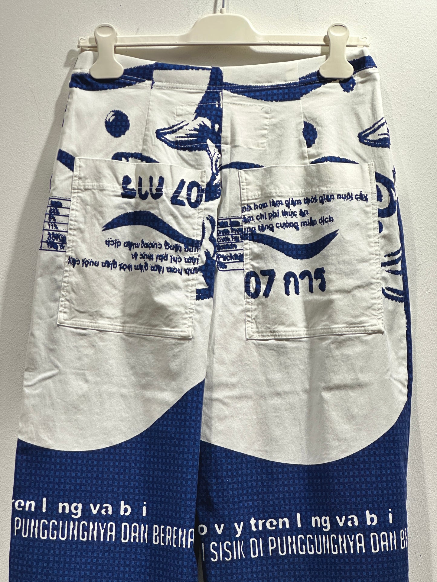 RUNDHOLZ - Pantalone stampato, Navy Print