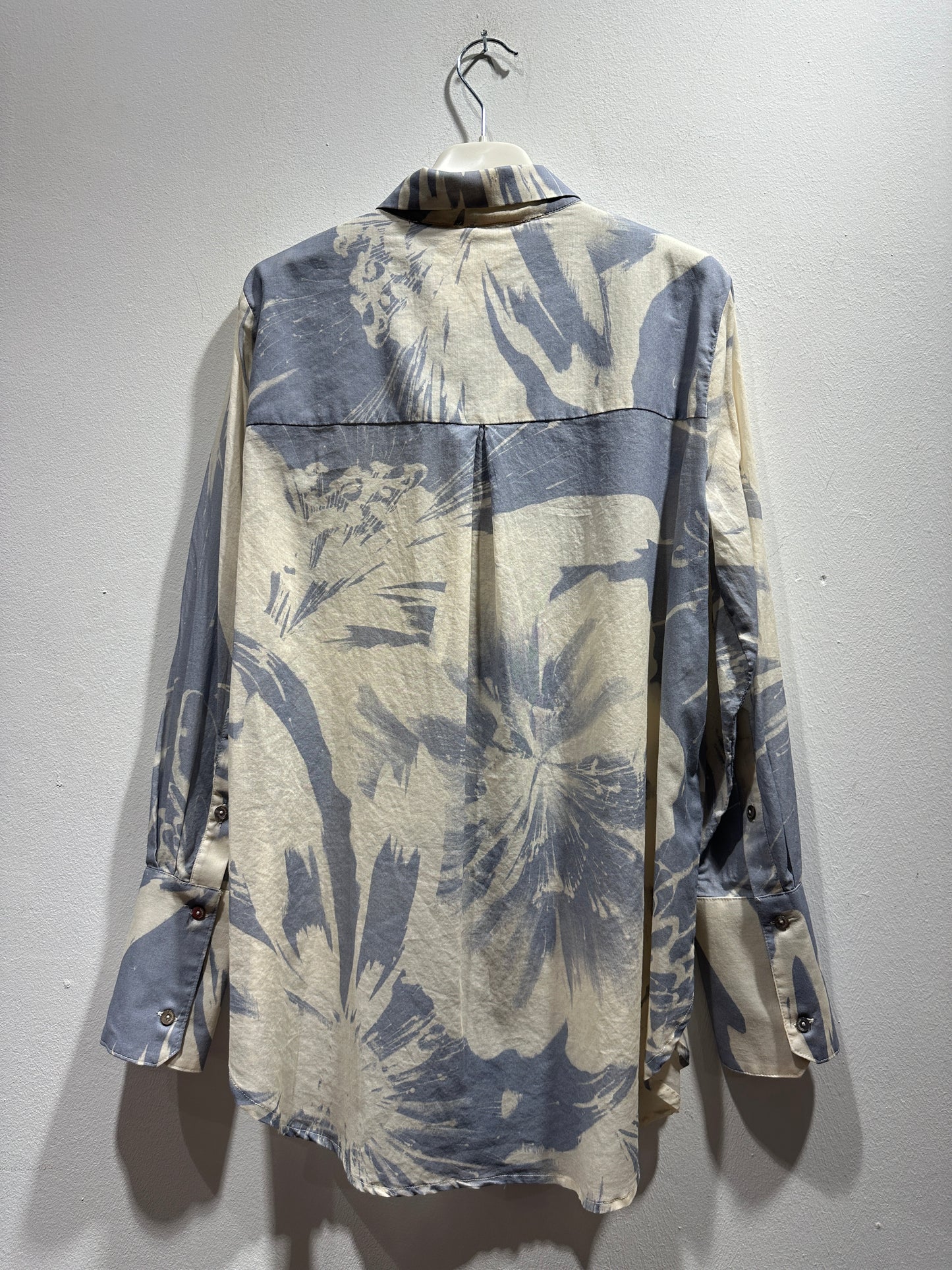 ALESSIA SANTI - Camicia fantasia floreale, Azzurro