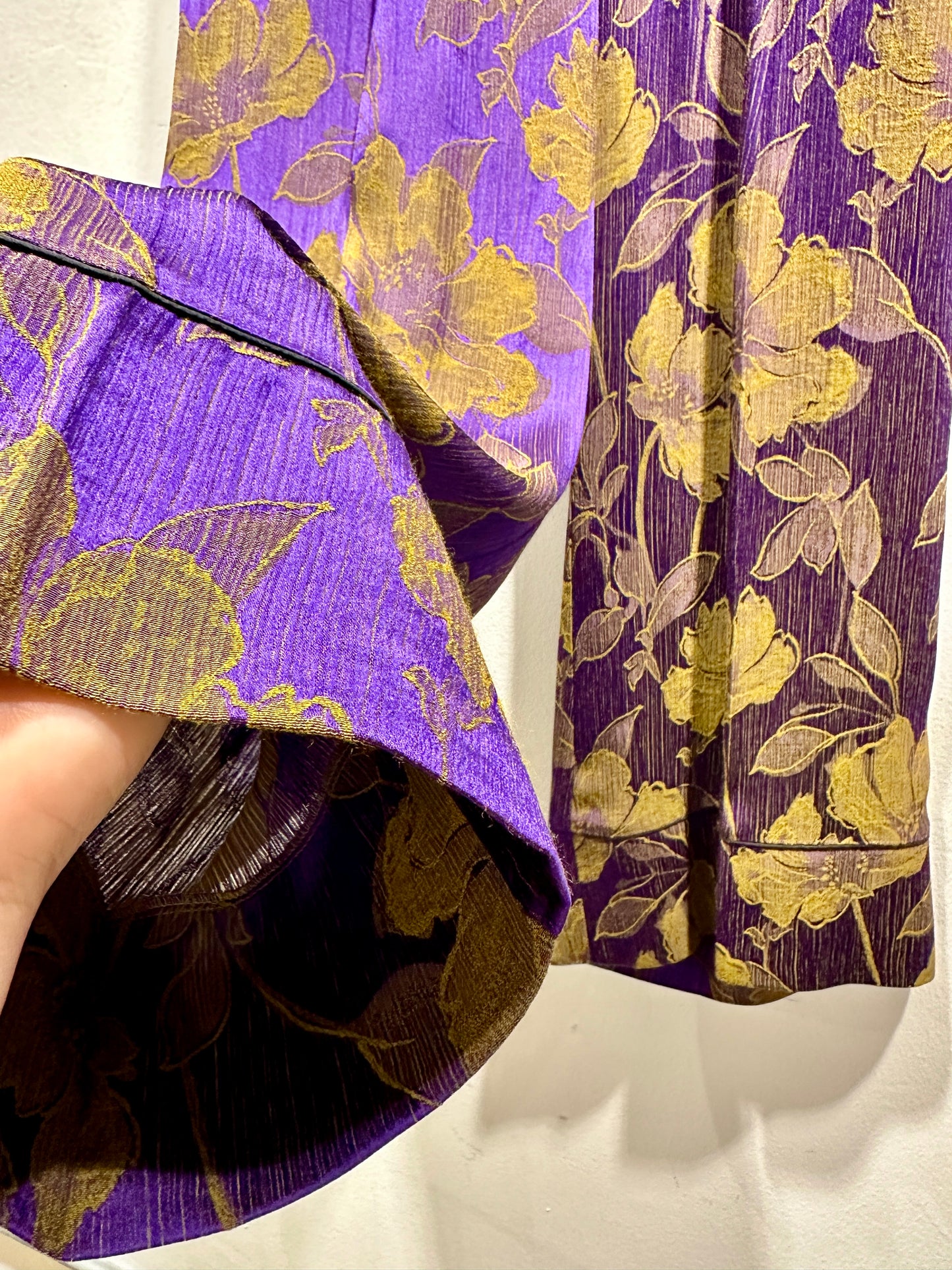 ALESSIA SANTI - Pantalone morbido stampa floreale, Viola