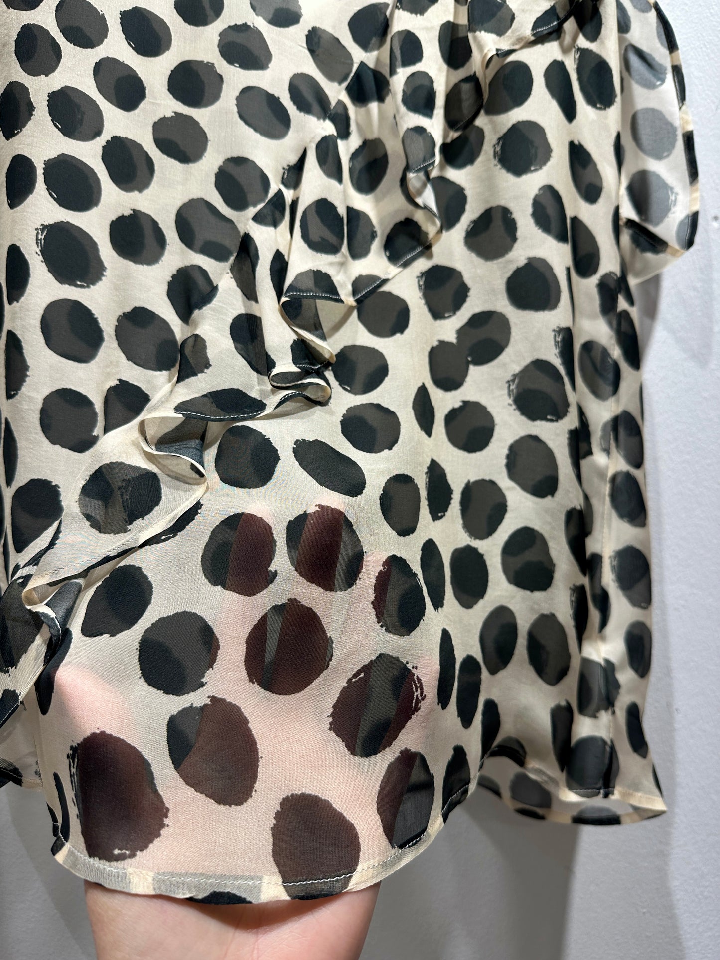 ALESSIA SANTI - Blusa pois rouches, Nero