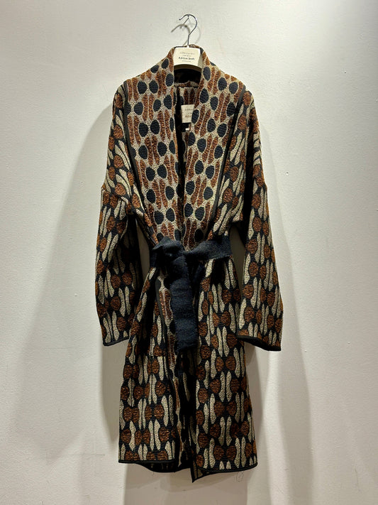 ALESSIA SANTI - Cappotto lungo fantasia con inserti in lurex