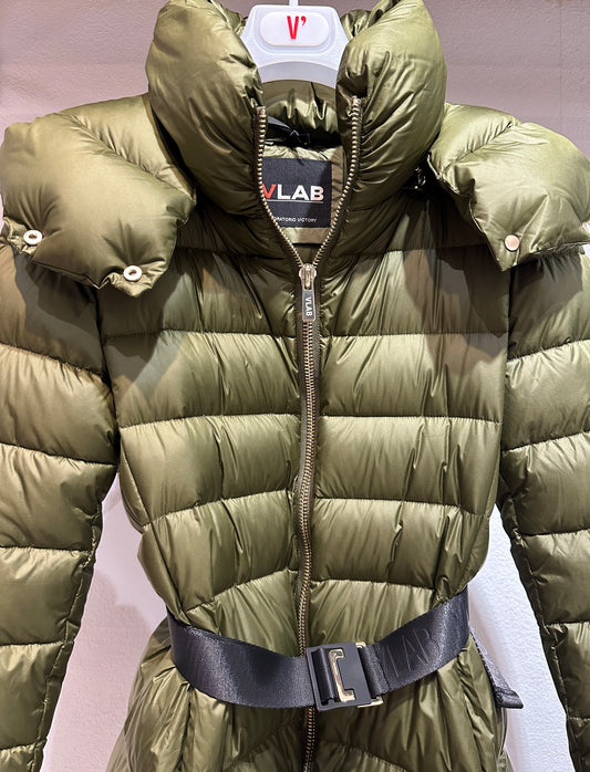 VLAB - Piumino con cintura, Verde