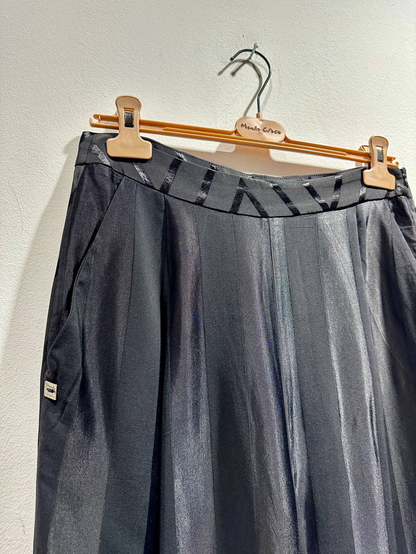 MANILA GRACE - Pantalone palazzo in viscosa, Nero