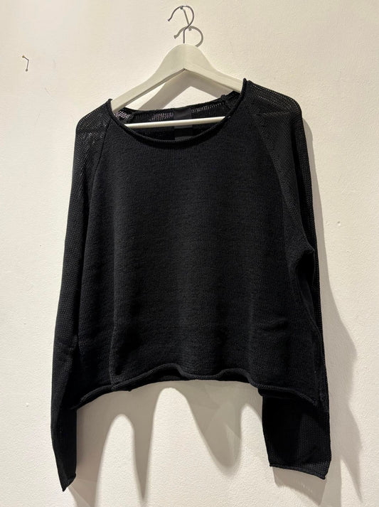 RUNDHOLZ - Pullover misto lino, Black