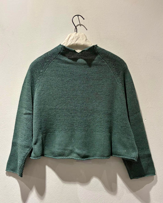 RUNDHOLZ - Cardigan corto misto lino, Grass