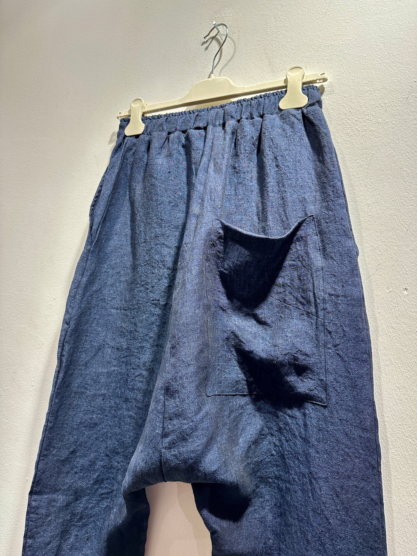 MAMA B - Pantalone in lino Lippia A,Blu
