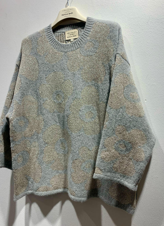 ALESSIA SANTI - Maglia con inserti in lurex, Grigio