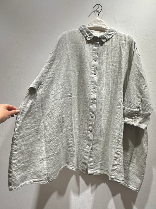 RUNDHOLZ - Camicia over in lino, Grey