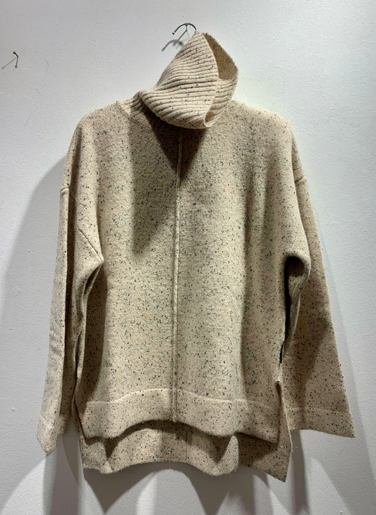 ALESSIA SANTI - Dolcevita in lana con inserti, Crema