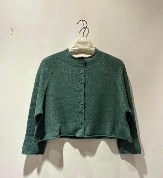 RUNDHOLZ - Cardigan corto misto lino, Grass