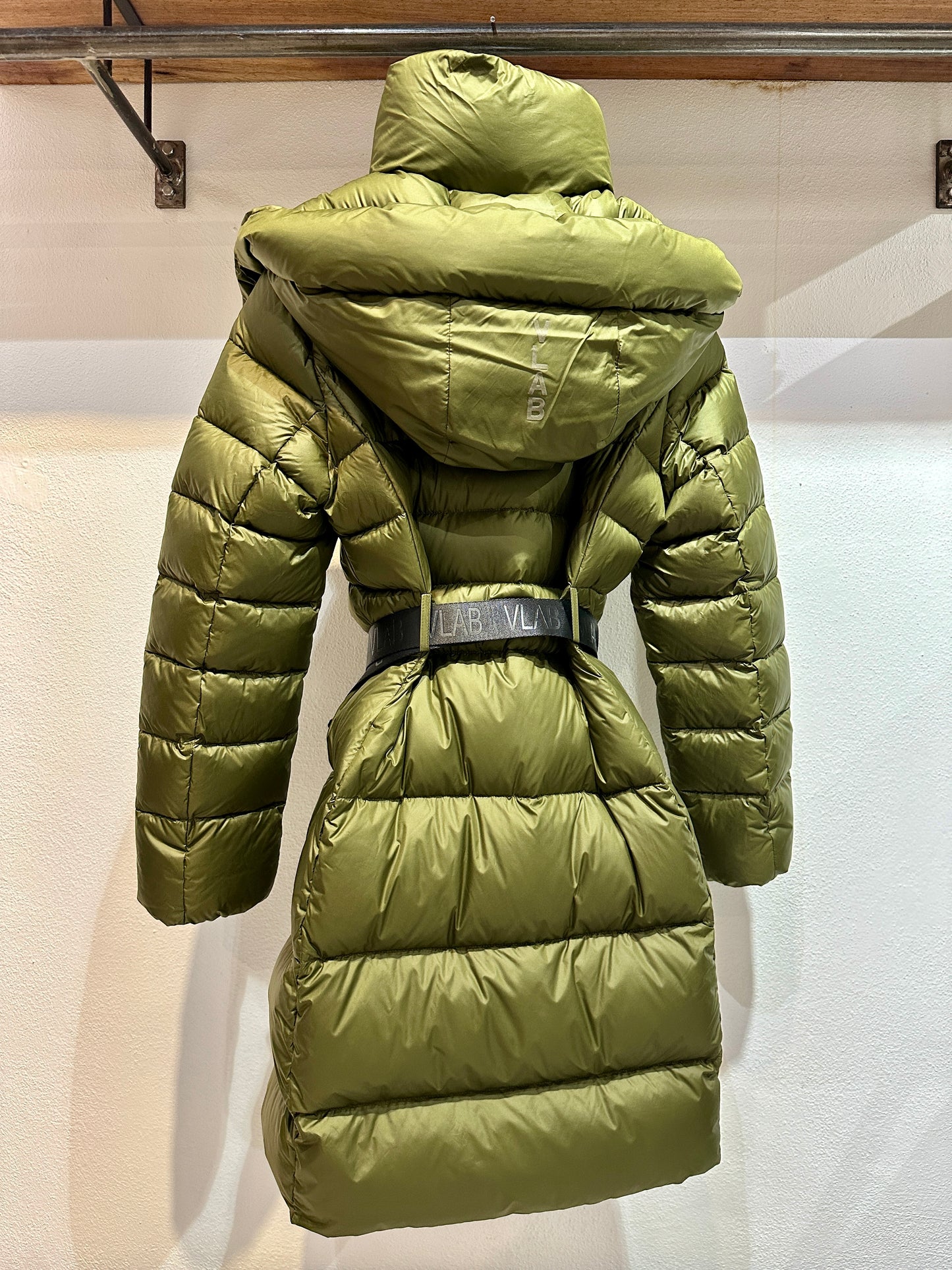 VLAB - Piumino con cintura, Verde