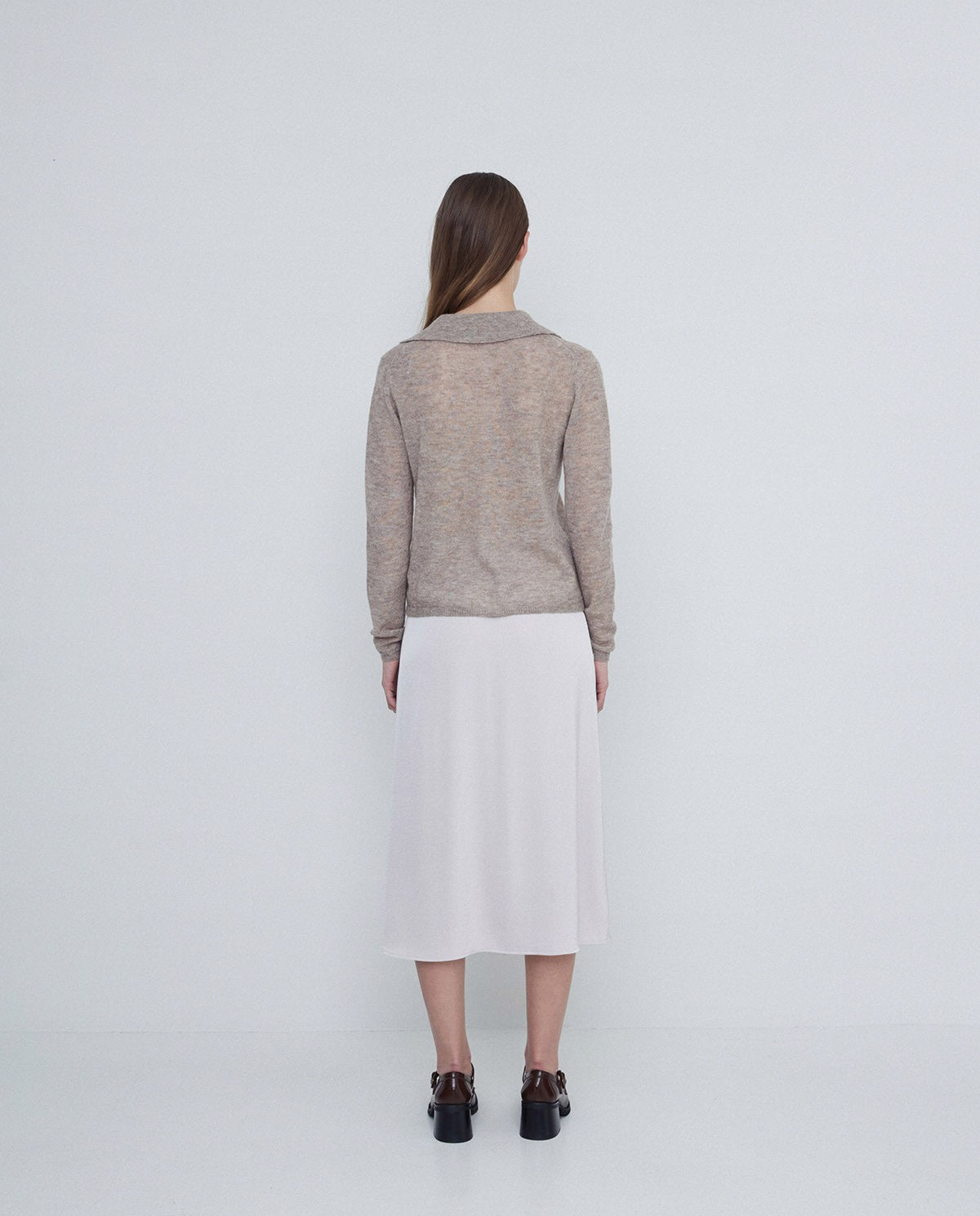 YERSE - Cardigan fino misto alpaca e lana, Pietra