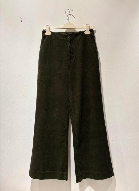 YERSE - Pantalone in velluto, Kaki