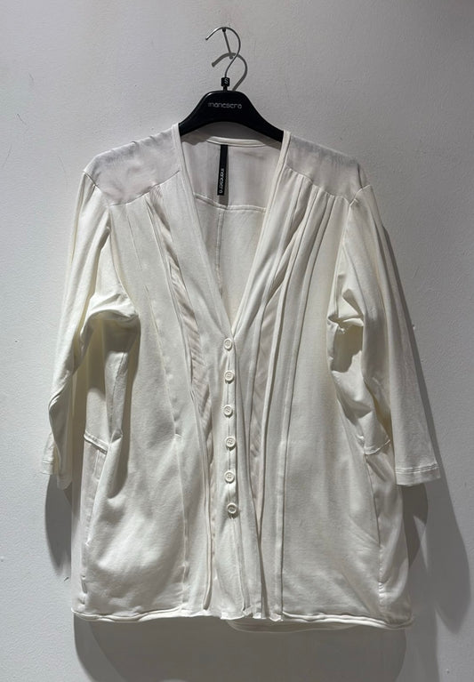 MANESERA - Cardigan con bottoni, Bianco