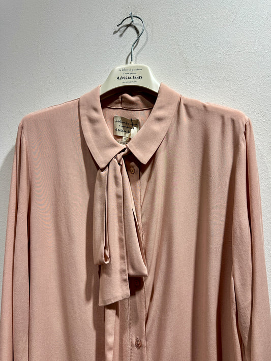 ALESSIA SANTI - Camicia in viscosa con fiocco, Cipria
