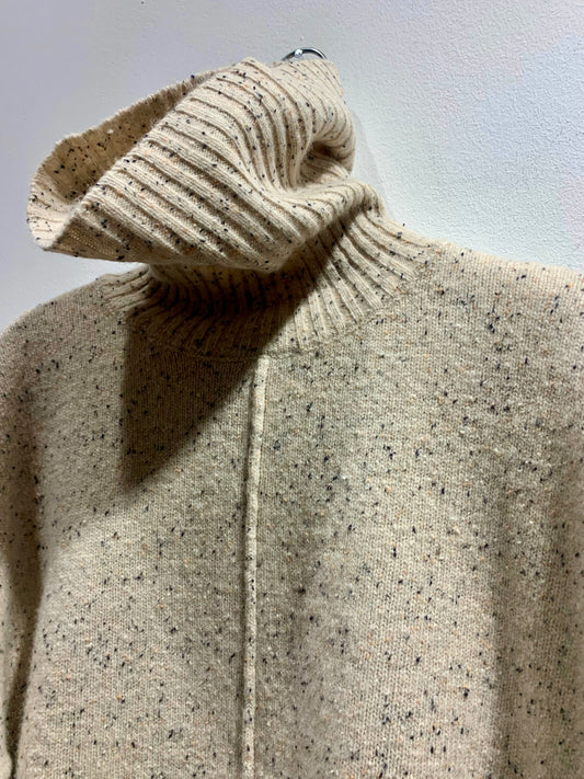 ALESSIA SANTI - Dolcevita in lana con inserti, Crema