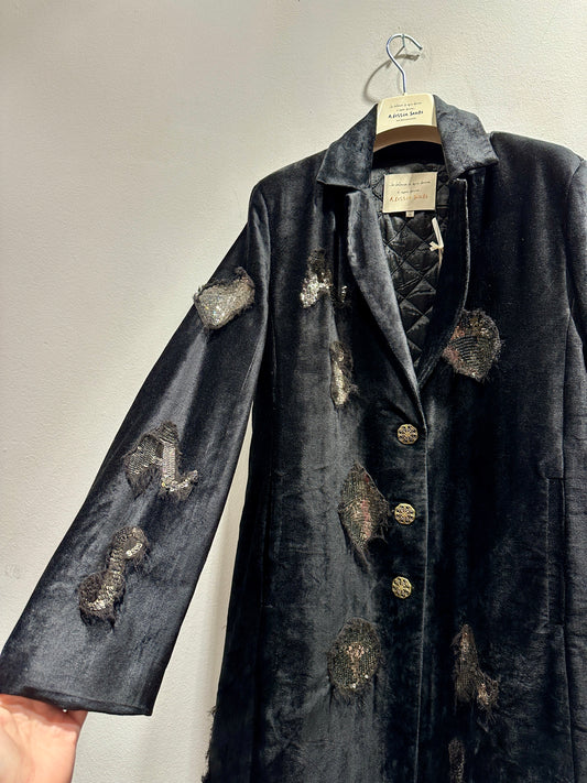 ALESSIA SANTI - Cappotto lungo imbottito con paillettes