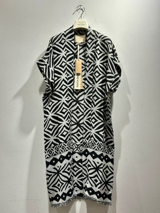 ALESSIA SANTI - Kimono lungo fantasia, Nero
