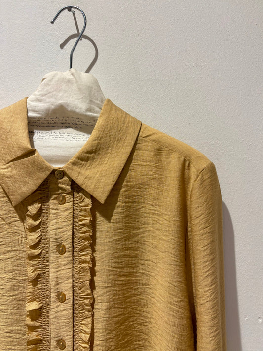 SURKANA - Camicia in viscosa con volant, Beige