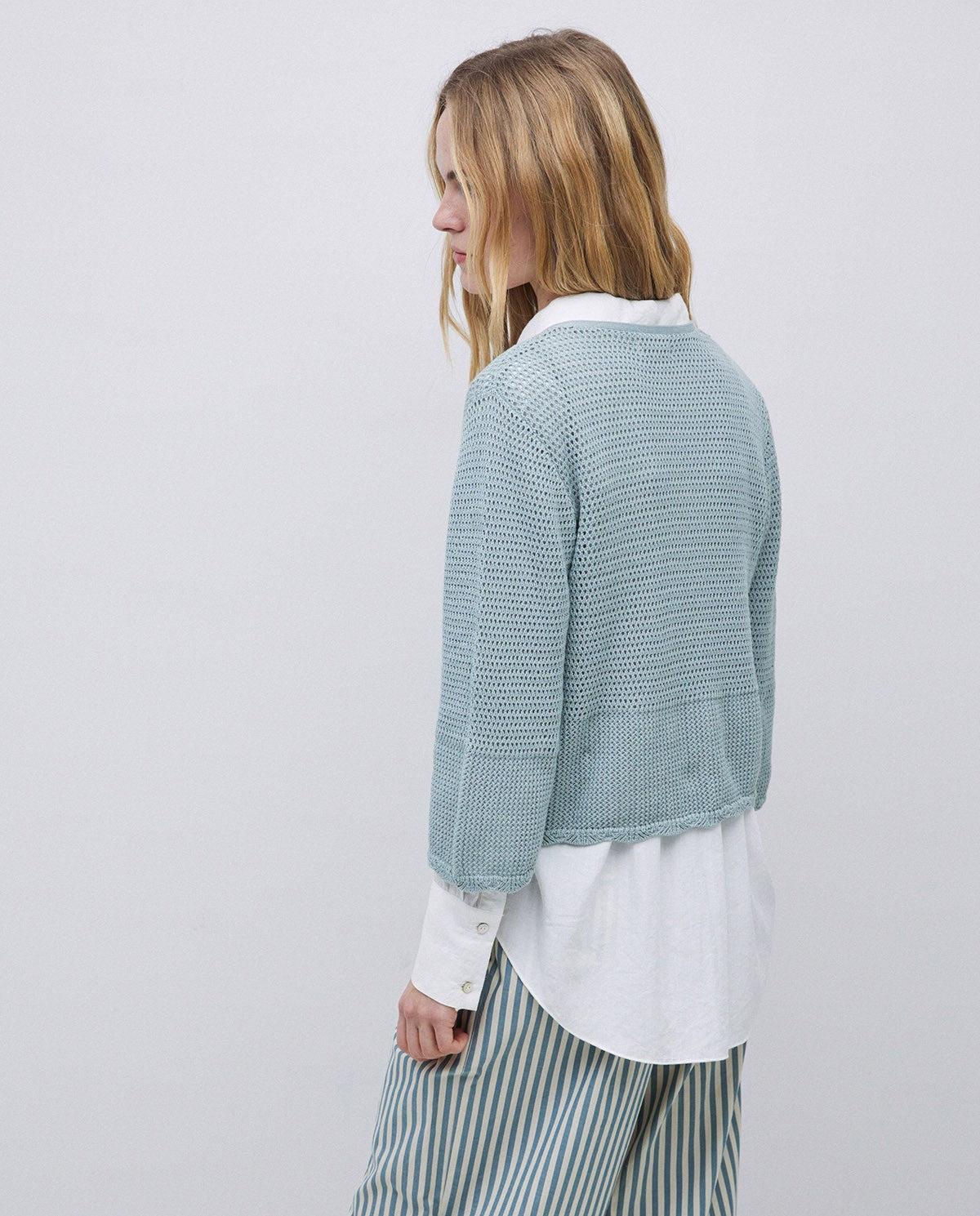 YERSE - Cardigan con lacci, Verde Chiaro
