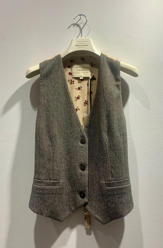 ALESSIA SANTI - Gilet bimateriale con fiocco