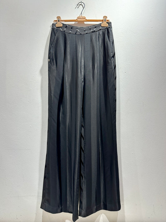 MANILA GRACE - Pantalone palazzo in viscosa, Nero