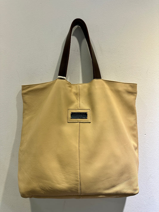 ALESSIA SANTI - Shopper vera pelle, Crema