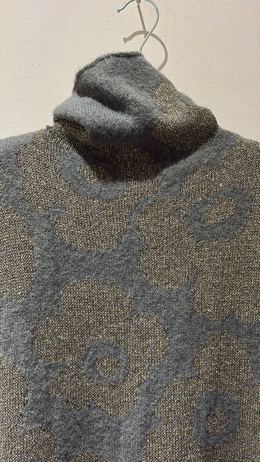 ALESSIA SANTI - Dolcevita smanicato in lurex, Grigio