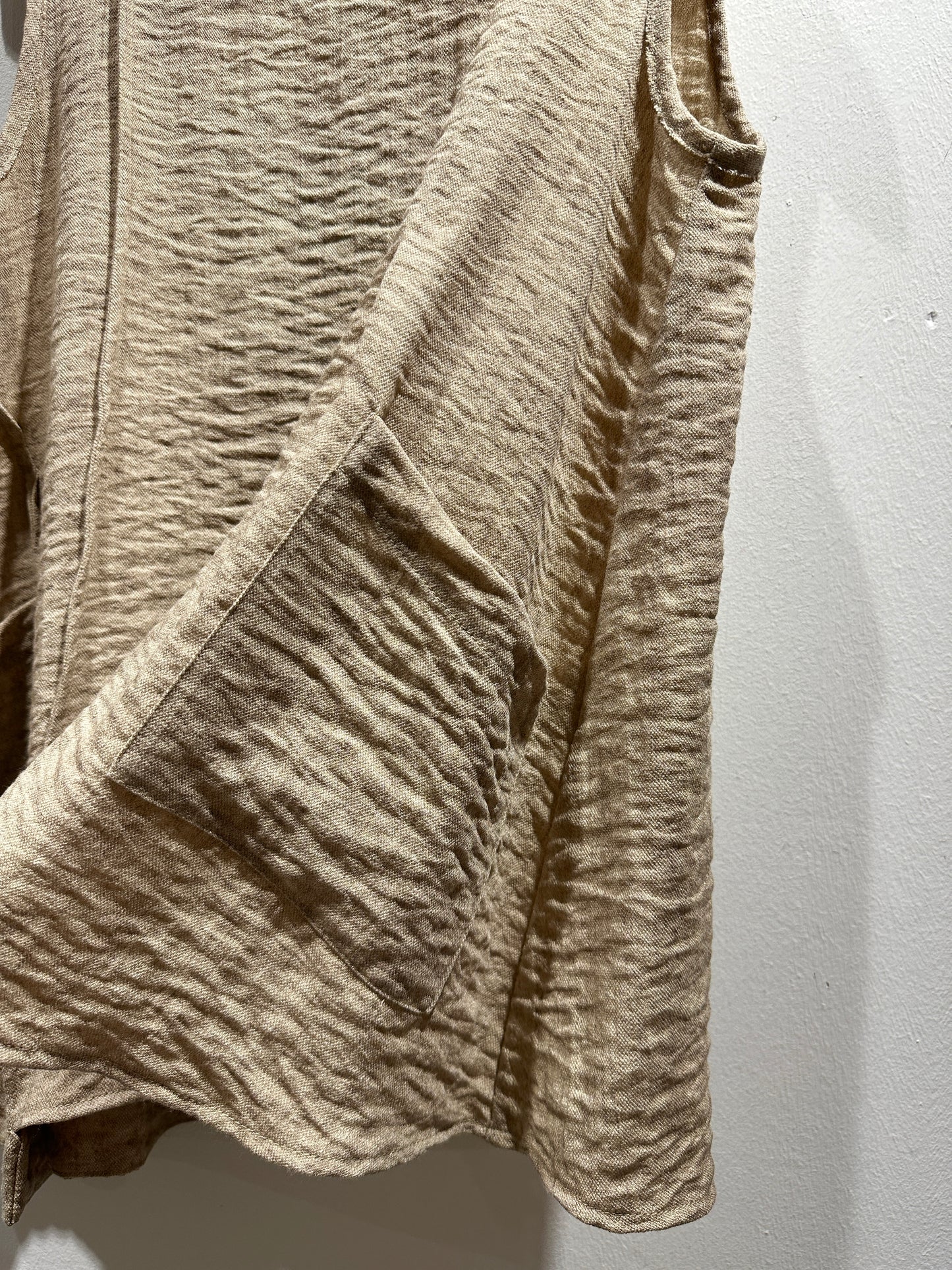 TADASHI - Canotta tasche nervature, Beige